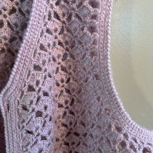 Handmade Mauve knit yarn vest inspired Hand made